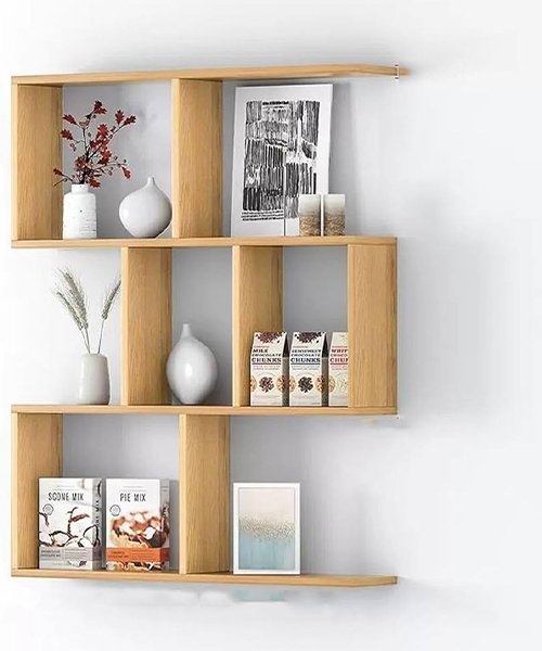 A floating shelf or wall-mounted rack