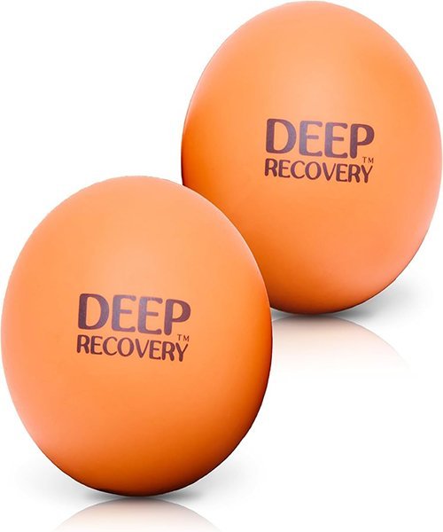 A massage ball (lacrosse-style or similar)