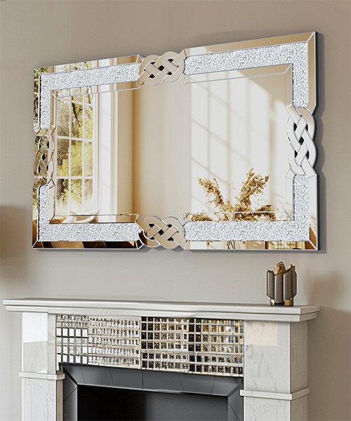 A large wall mirror