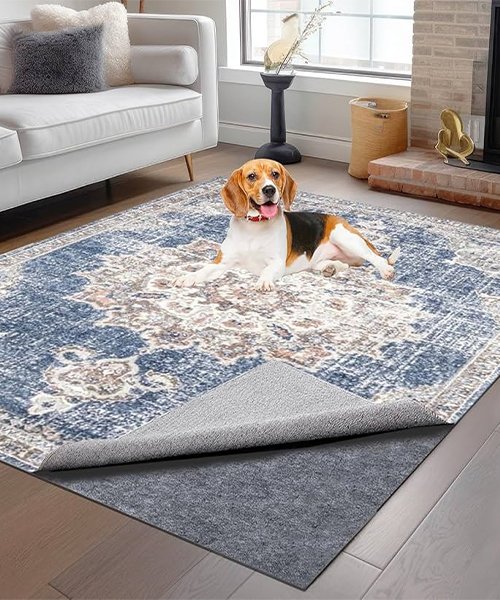 A rug pad (non-slip + cushioning)