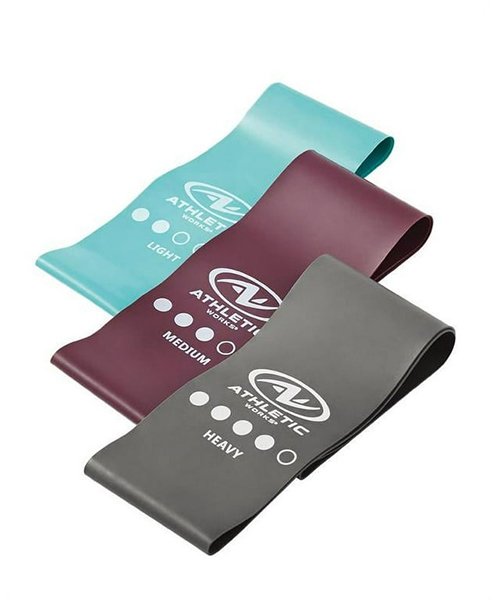 A set of loop resistance bands (light to heavy)