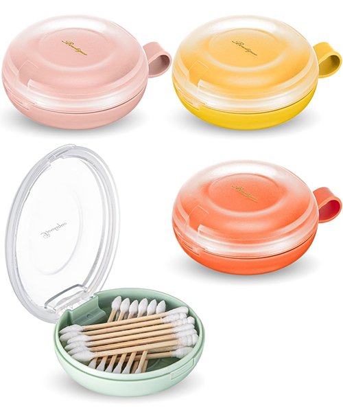 A small lidded container (for cotton pads, hair ties, clips)