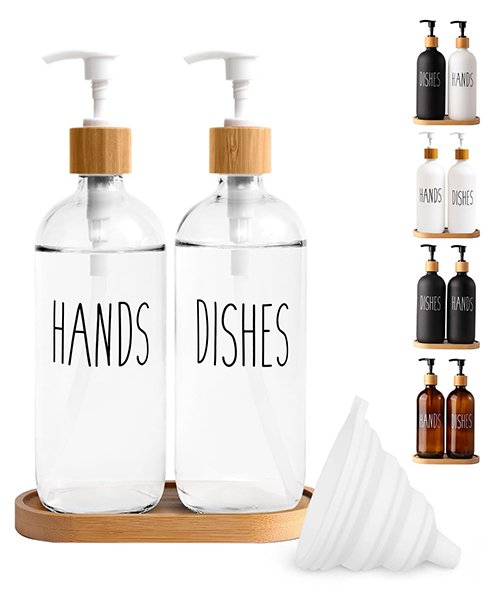 A soap dispenser (refillable) + matching dish (if needed)