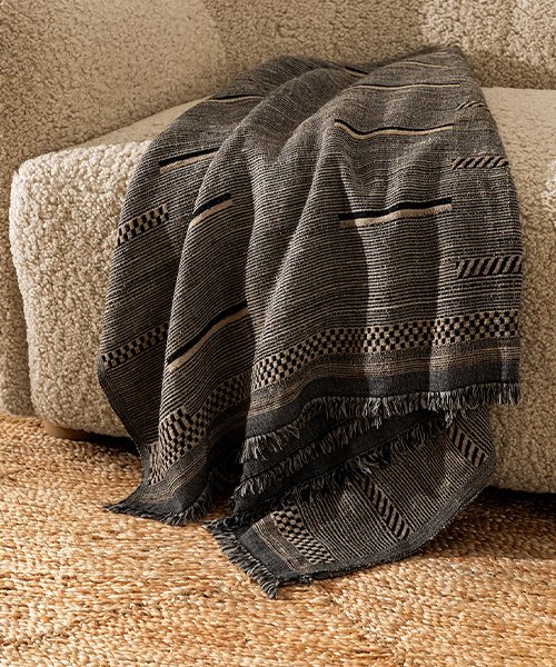 A textured throw blanket
