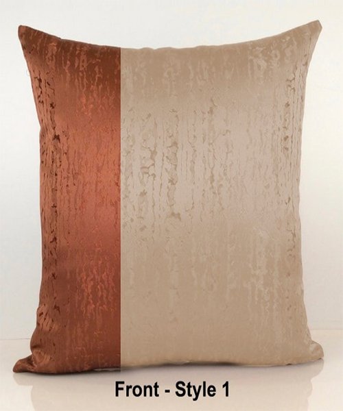 One “accent” cover with a pattern or richer tone